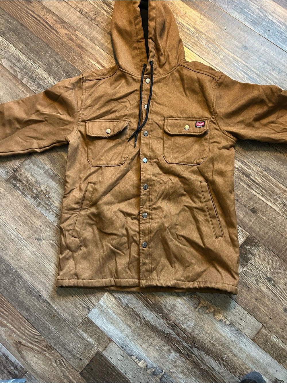 Wolverine tan Hooded Field Jacket with Black Lining - Picture 2 of 2